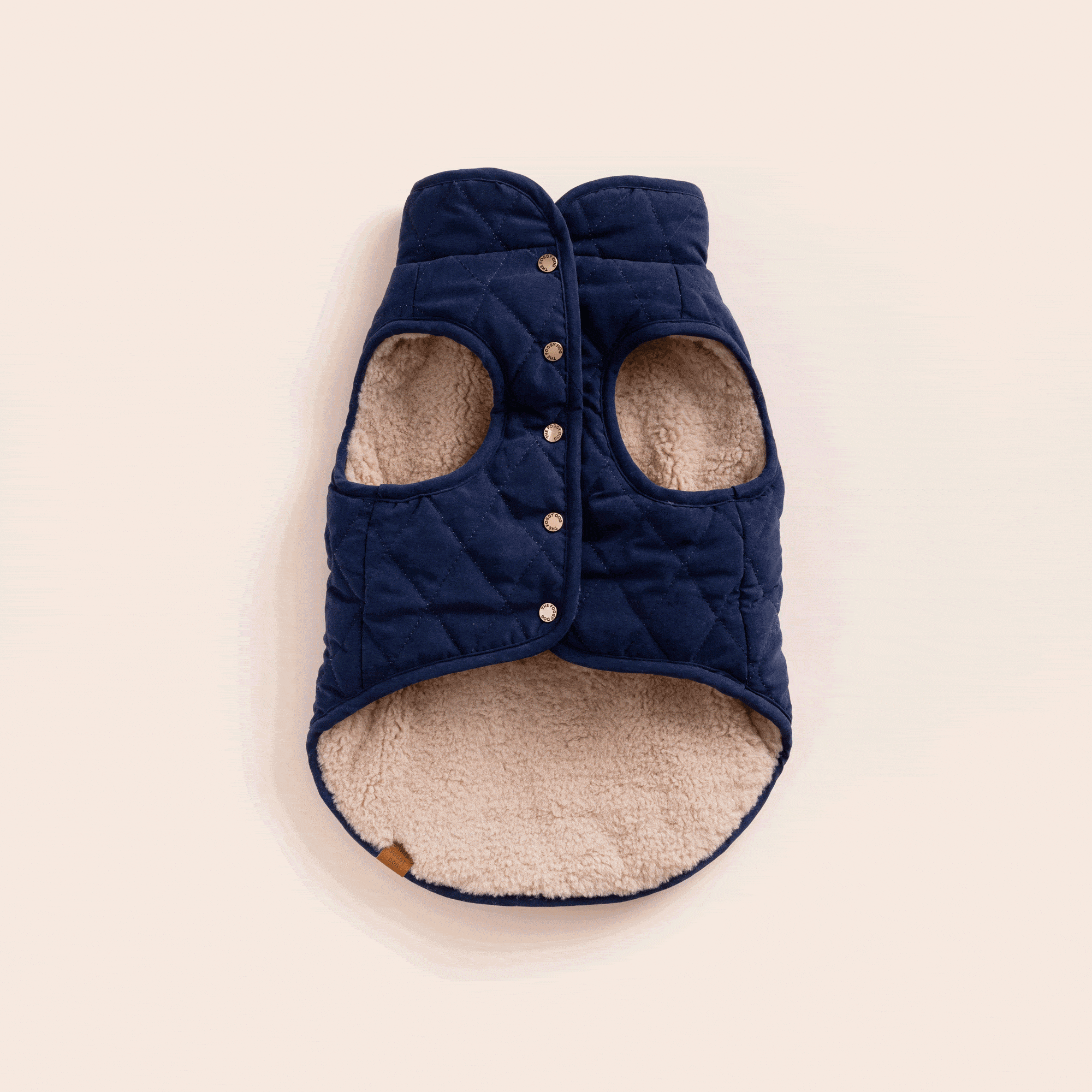 Fawn Sherpa-Lined Reversible Dog Jacket