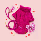 Hot Pink Gingham Lady Dog Bow