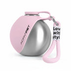 Portable Dog Water Bottle 10Oz Stainless Steel Travel Dog Water Dispenser with Bowl No-Spill Puppy Water Bottle for Walking Hiking Small Dog Water Bottle