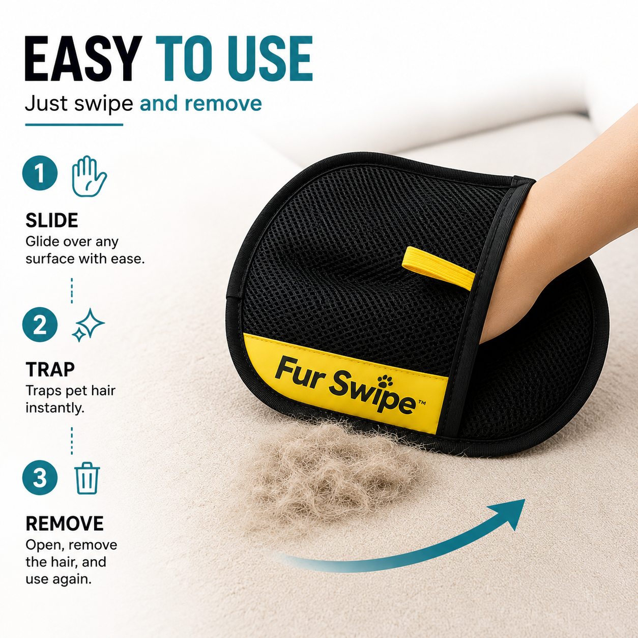 FurSwipe™ | Reusable Pet Hair Remover
