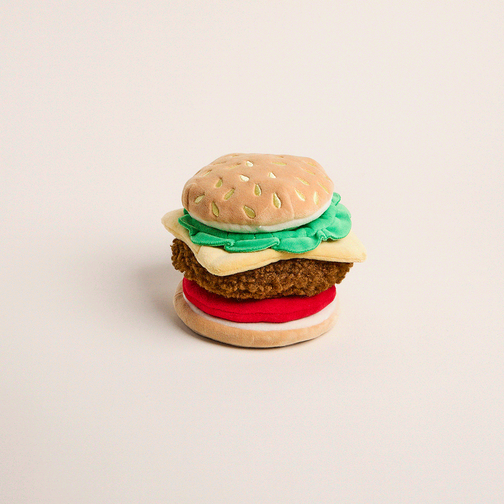 Cheeseburger Interactive Snuffle Dog Toy
