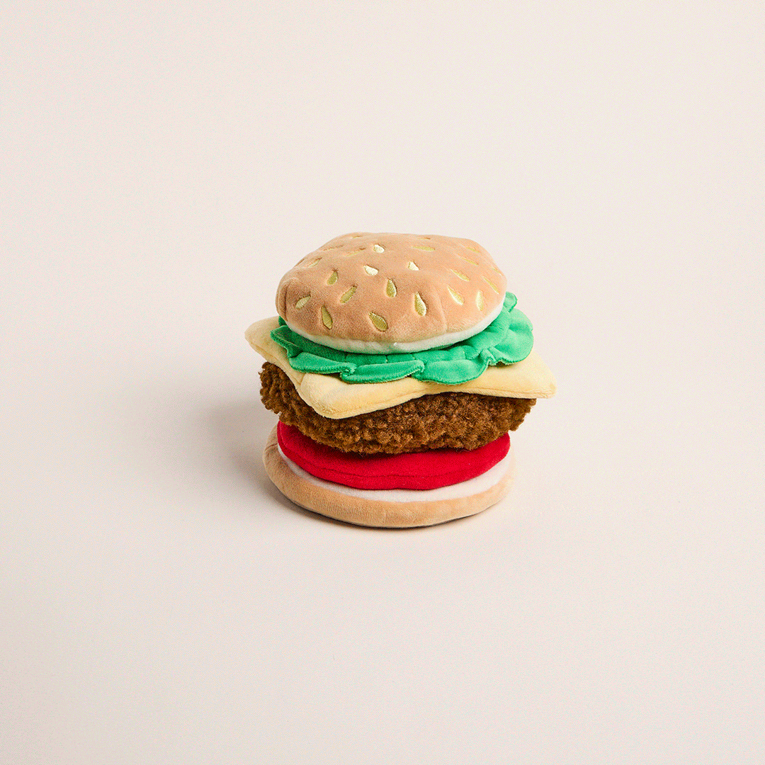 Cheeseburger Interactive Snuffle Dog Toy
