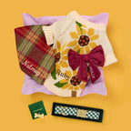 Evergreen Gingham Dog Collar