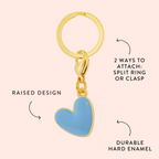 Blue Heart Collar Charm