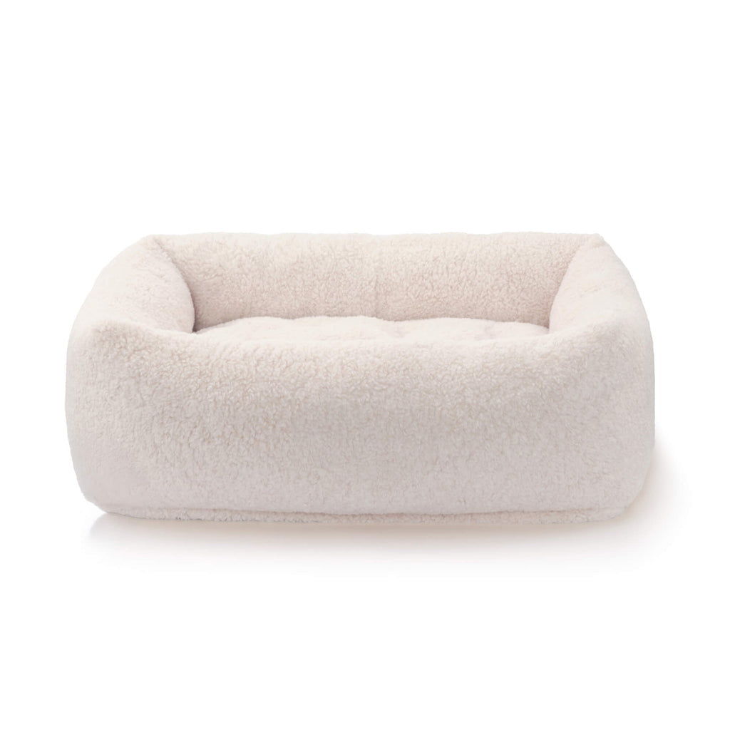Ivory Recycled Sherpa Bolster Dog Bed