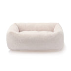 Ivory Recycled Sherpa Bolster Dog Bed