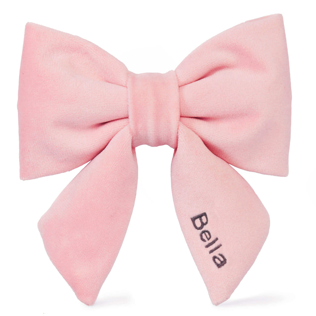 Blush Pink Velvet Lady Dog Bow