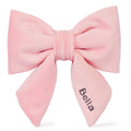 Blush Pink Velvet Lady Dog Bow