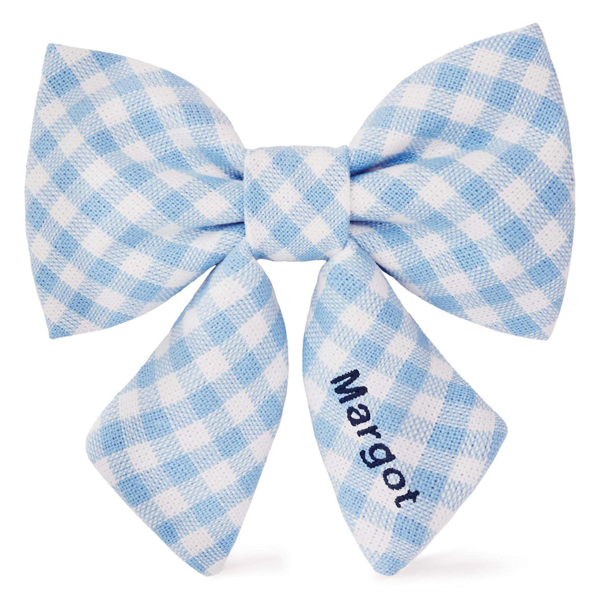 Sky Blue Gingham Lady Dog Bow