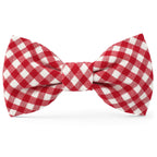 Red Gingham Dog Bow Tie
