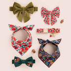 Fall Foliage Embroidered Dog Bow Tie