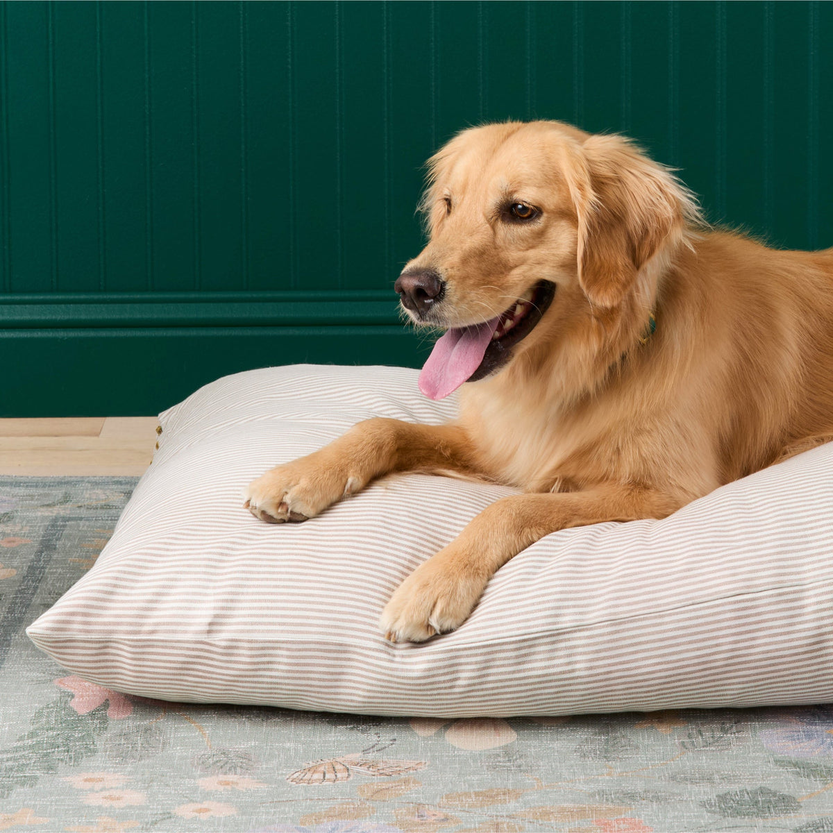 Mushroom Brown Stripe Dog Bed