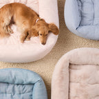 Chambray Blue Bolster Dog Bed