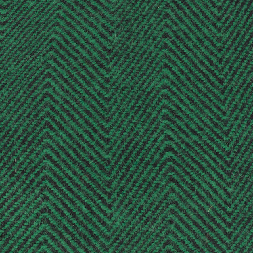 Evergreen Herringbone Flannel Bow Tie Collar