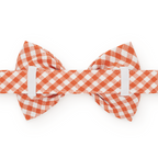 Cider Gingham Dog Bow Tie