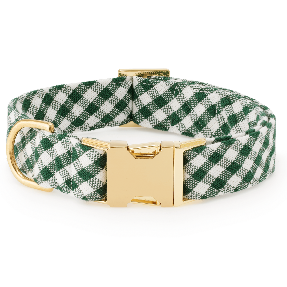 Evergreen Gingham Dog Collar
