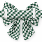 Evergreen Gingham Lady Dog Bow