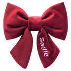 Burgundy Velvet Lady Dog Bow