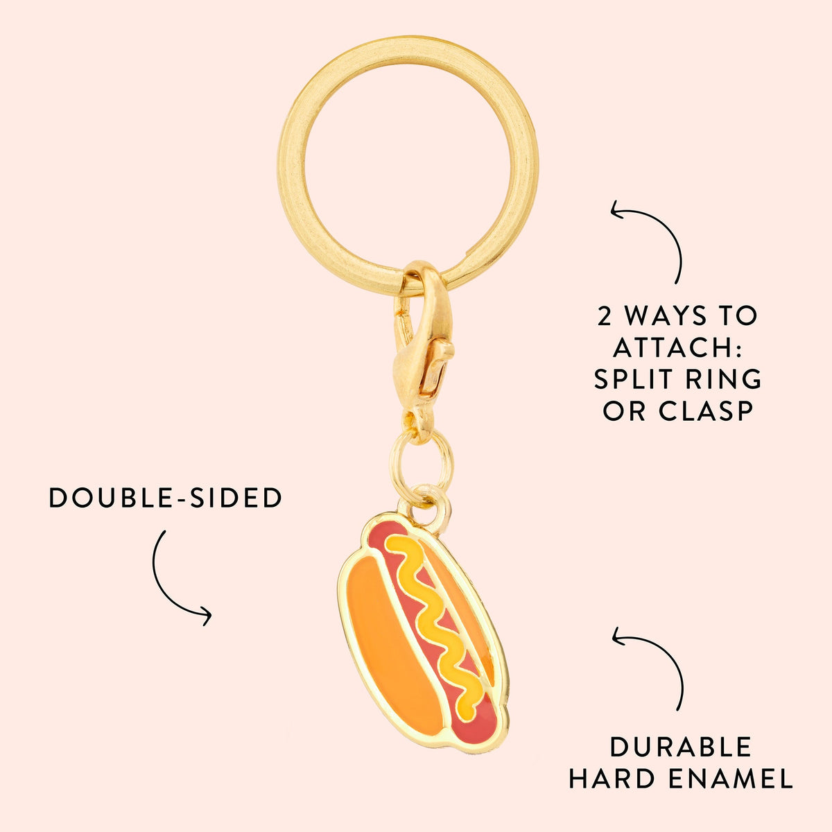 Hot Dog Collar Charm