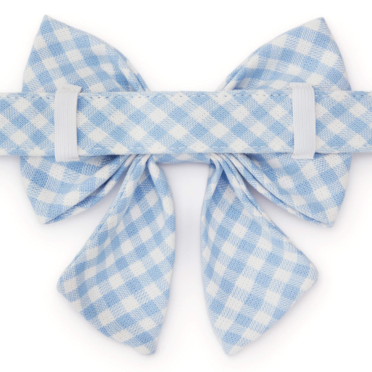 Sky Blue Gingham Lady Bow Collar