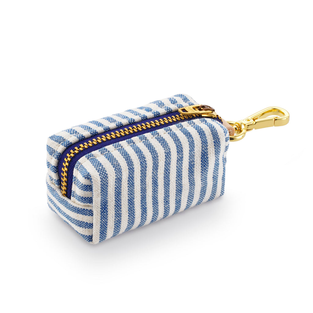 Lake Blue Stripe Waste Bag Holder