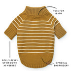 Mustard Stripe Quarter-Zip Dog Sweater