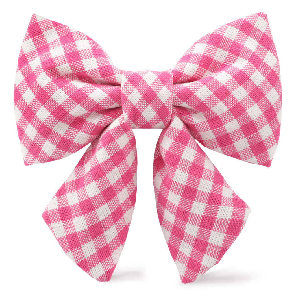 Hot Pink Gingham Lady Dog Bow