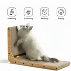 Cat Scratcher, 26.8 Inch L Shape Cat Scratch Pad Wall Mounted, Cat Scratching Cardboard with Ball Toy for Indoor Cats, Large Size