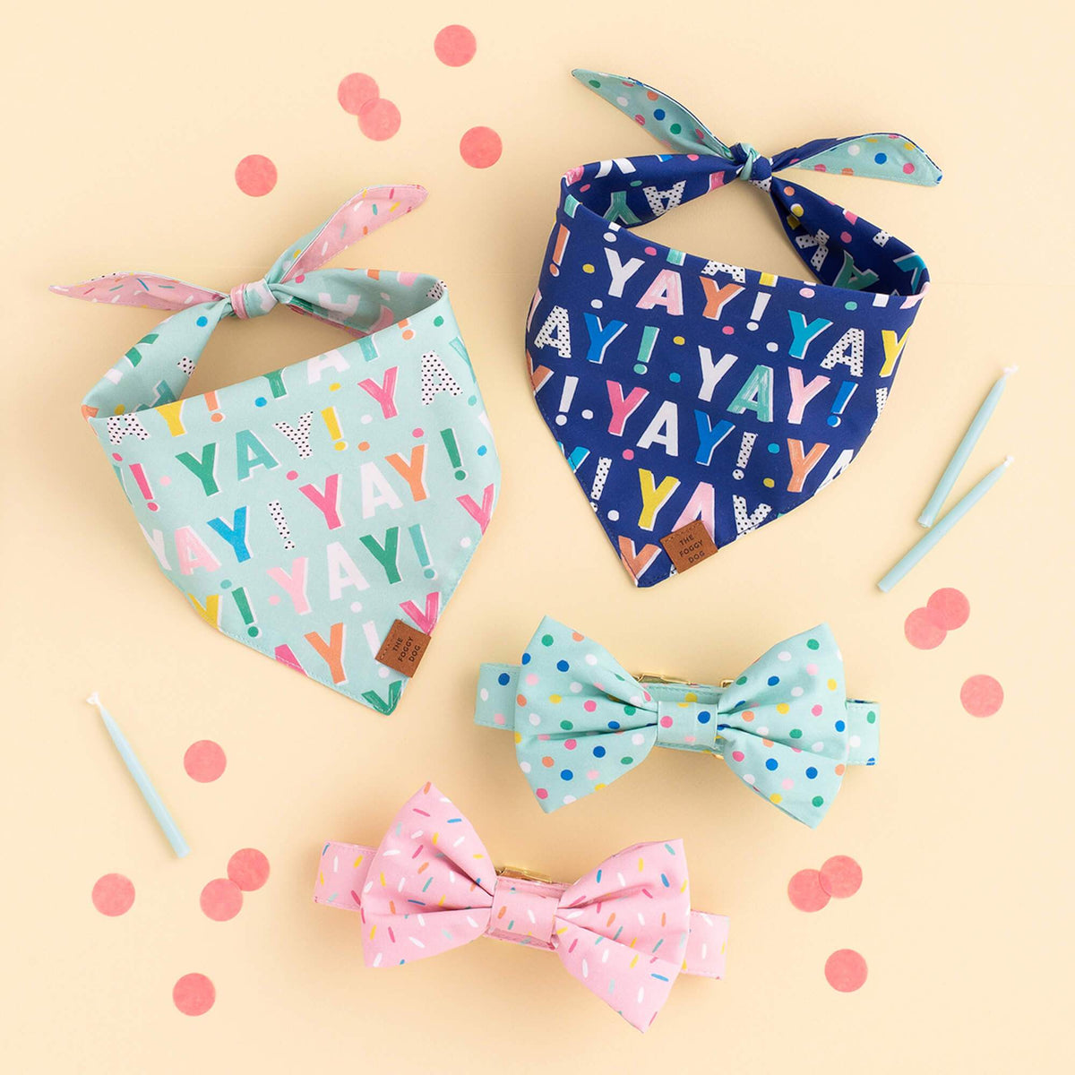 Confetti Dots Dog Bow Tie