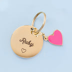 Circle Pet ID Tag: Heart Icon