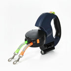 3M Retractable Dog Leash for Small Dogs Reflective Dual Pet Leash Lead 360 Swivel No Tangle Double Dog Walking Leash with Lights